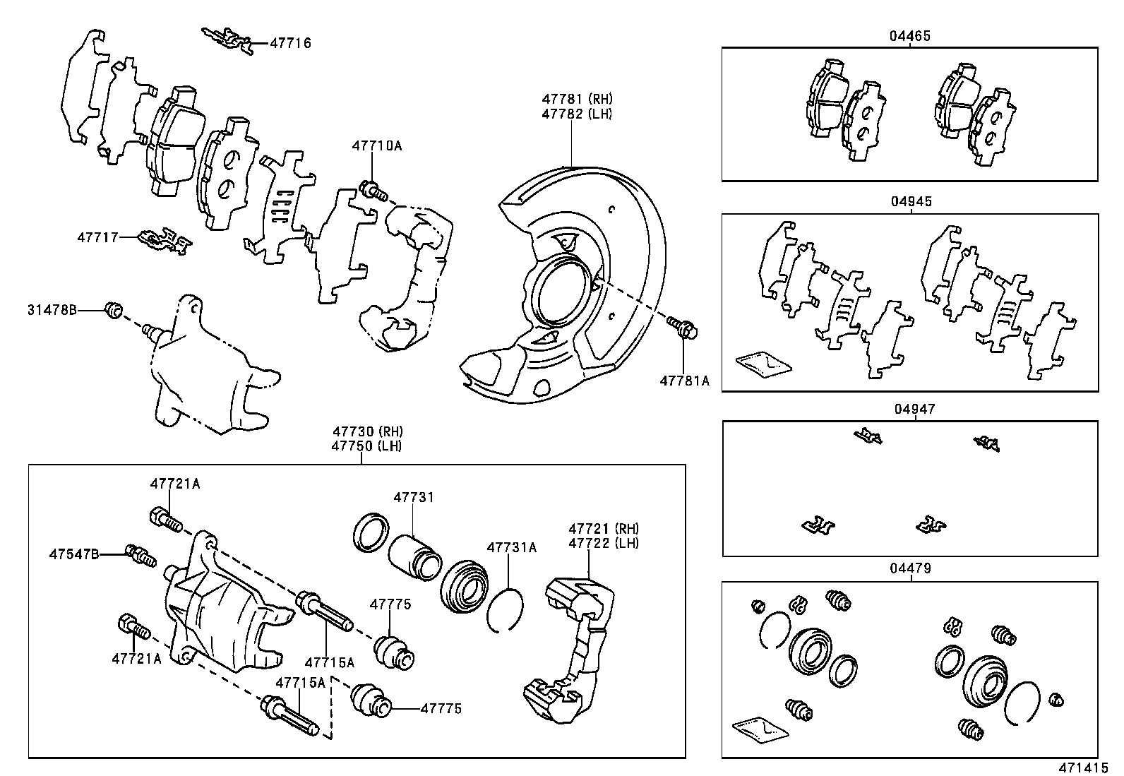 04465-52010 PAD KIT, DISC BRAKE, FRONT product image