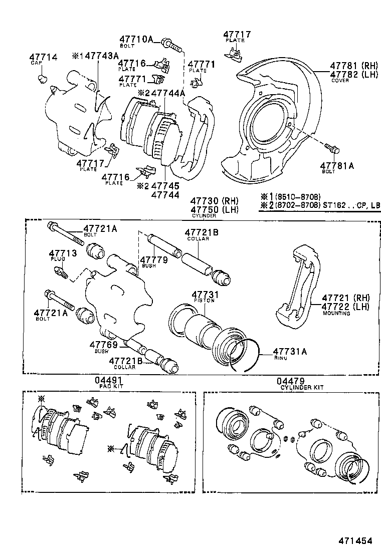 04479-20070 CYLINDER KIT, DISC BRAKE, FRONT product image
