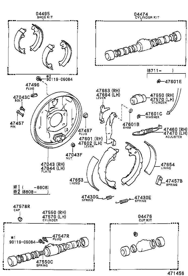 47044-16020 PLATE SUB-ASSY, BRAKE BACKING, REAR LH product image