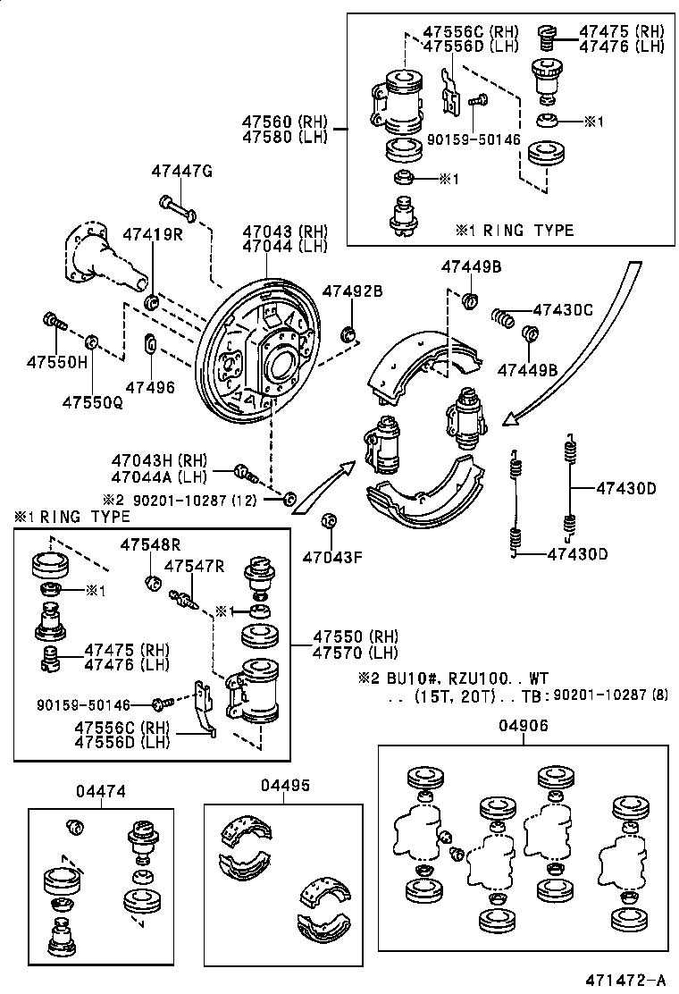 04474-37030 CYLINDER KIT, REAR WHEEL product image