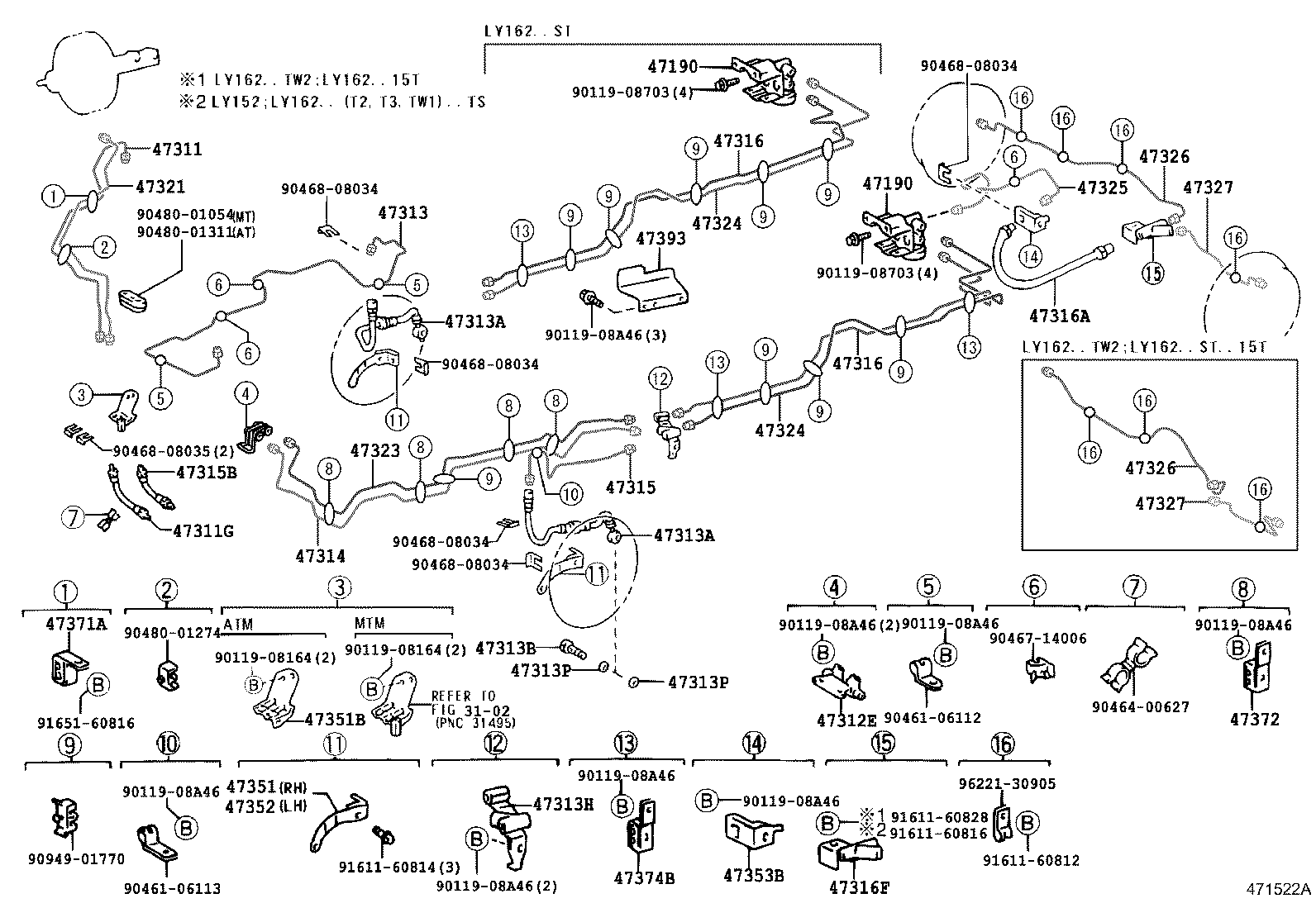 47321-25231 TUBE, REAR BRAKE, NO.1 product image