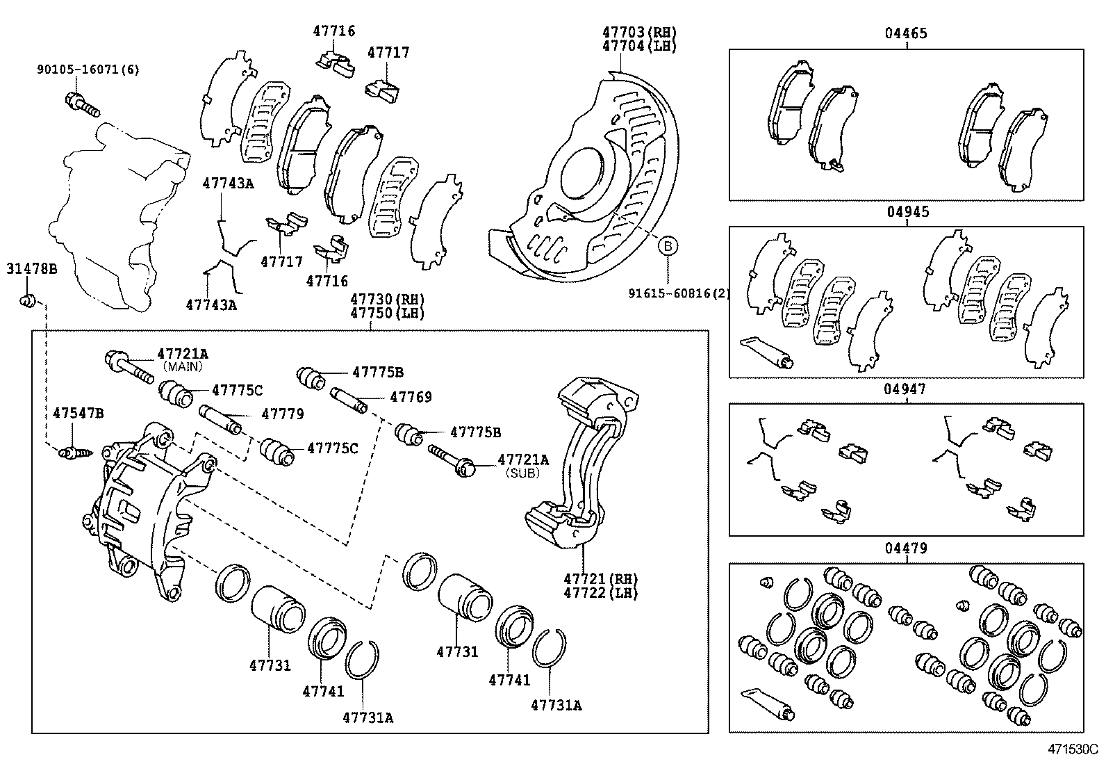 04479-37260 CYLINDER KIT, DISC BRAKE, FRONT product image
