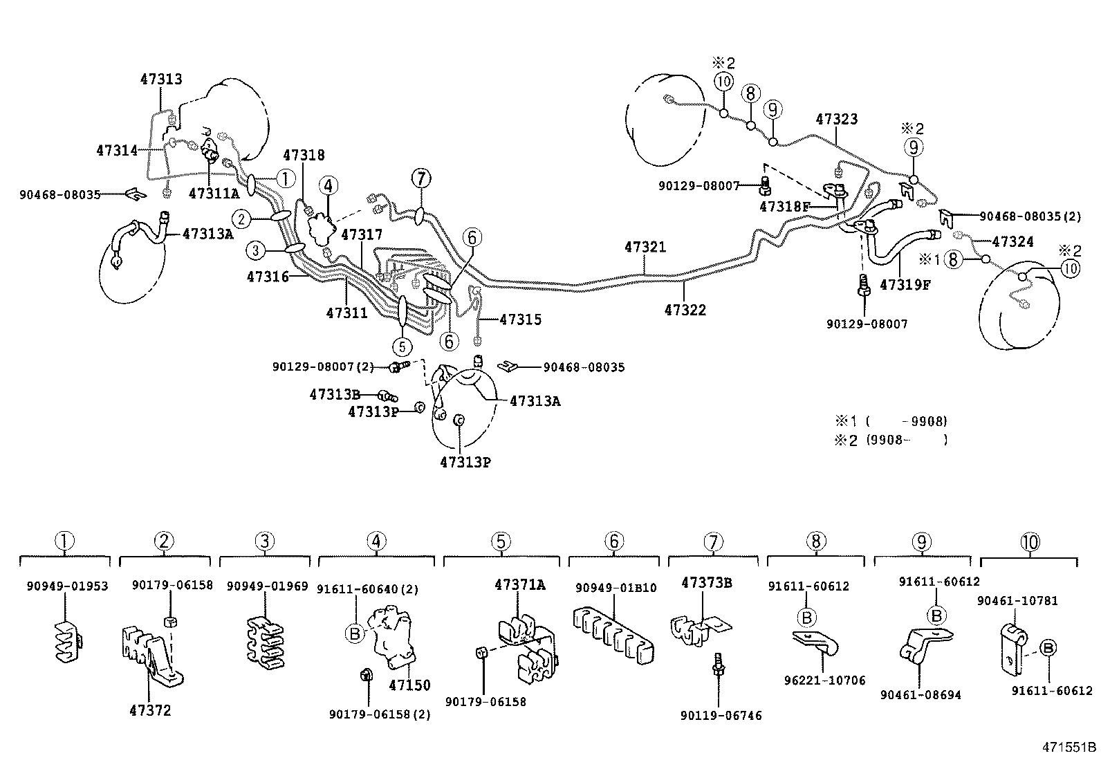 47315-21050 TUBE, FRONT BRAKE, NO.5 product image
