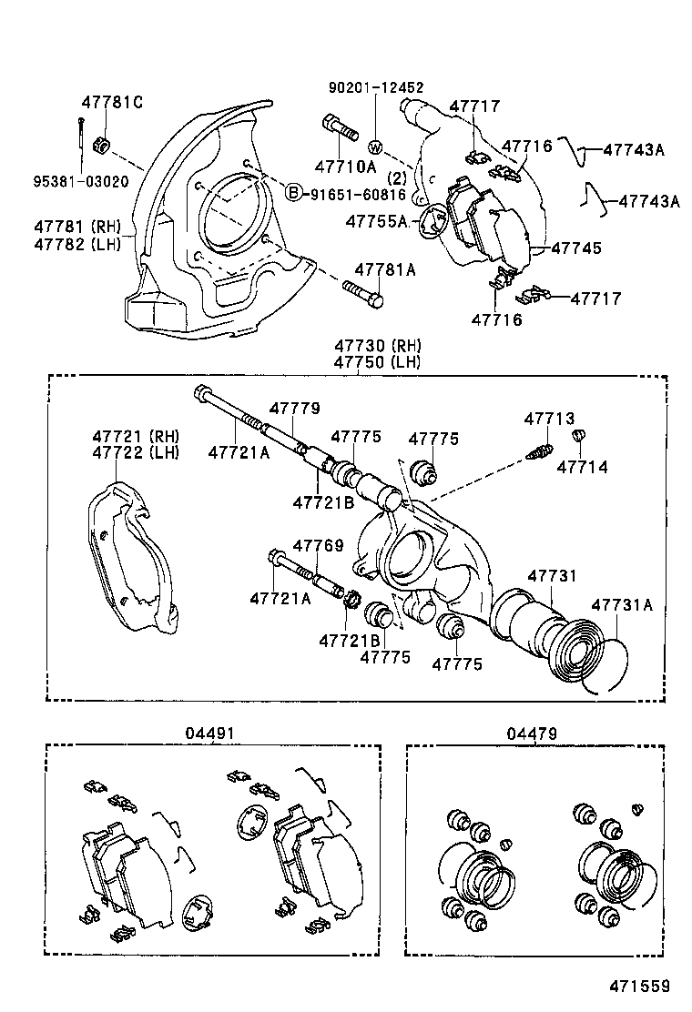 04465-26250 PAD KIT, DISC BRAKE, FRONT product image