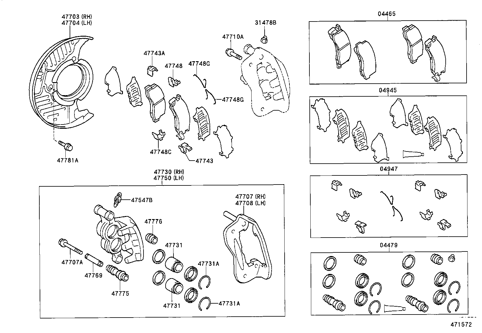04465-27120 PAD KIT, DISC BRAKE, FRONT product image