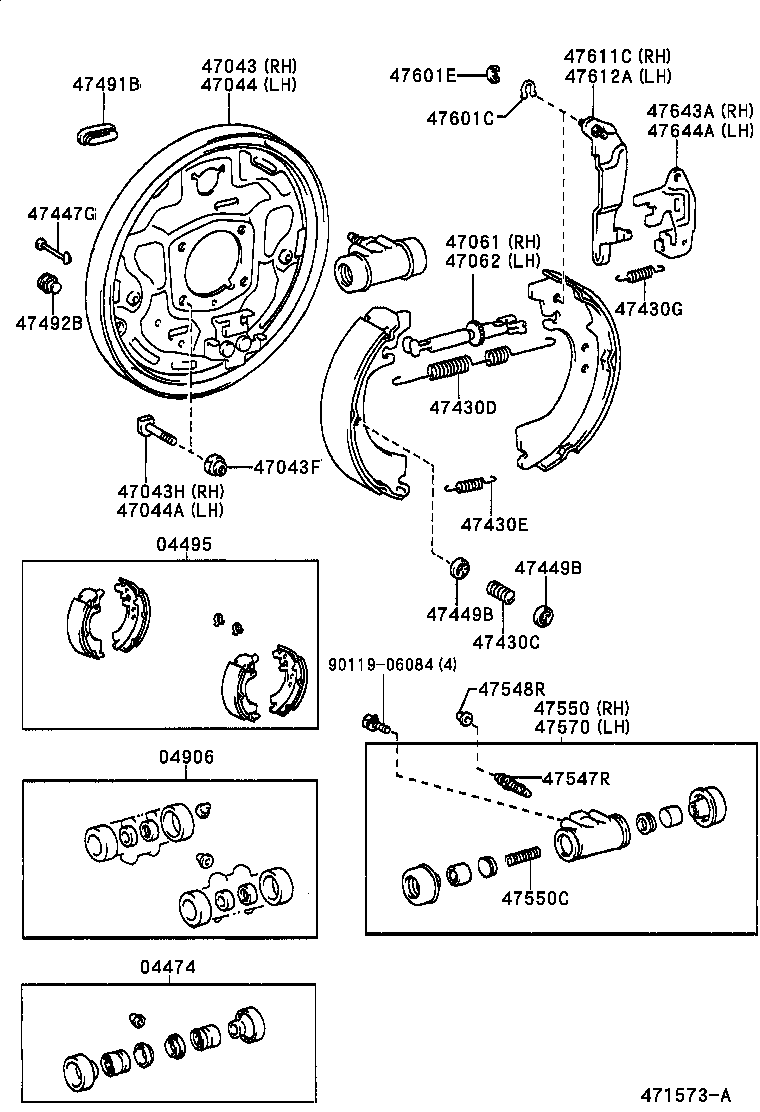 04495-27060 SHOE KIT, REAR BRAKE product image