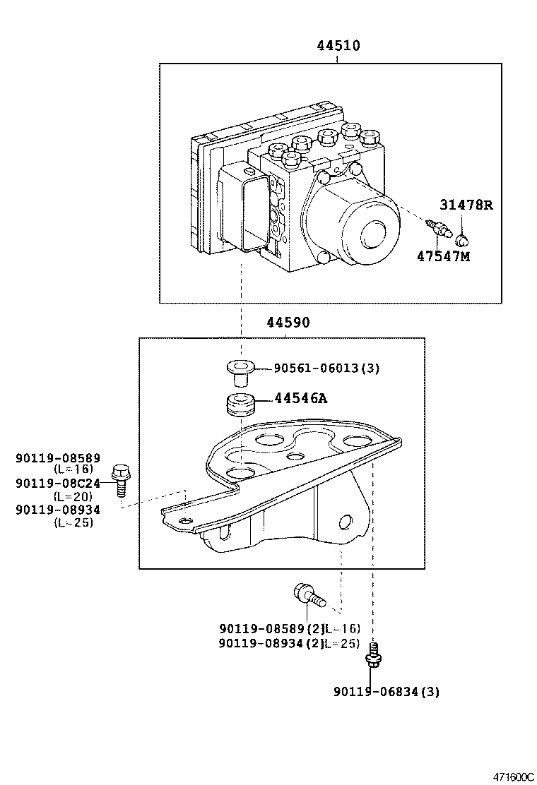 44050-52160 ACTUATOR ASSY, BRAKE product image