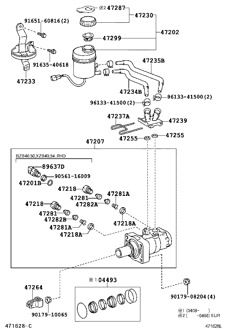 47220-36130 RESERVOIR SUB-ASSY, BRAKE MASTER CYLINDER product image
