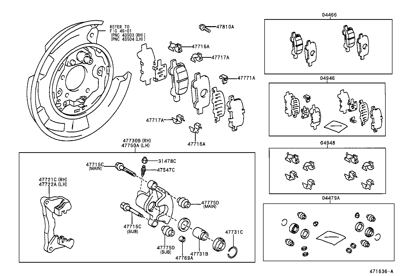 47730-06060 CYLINDER ASSY, REAR DISC BRAKE, RH product image