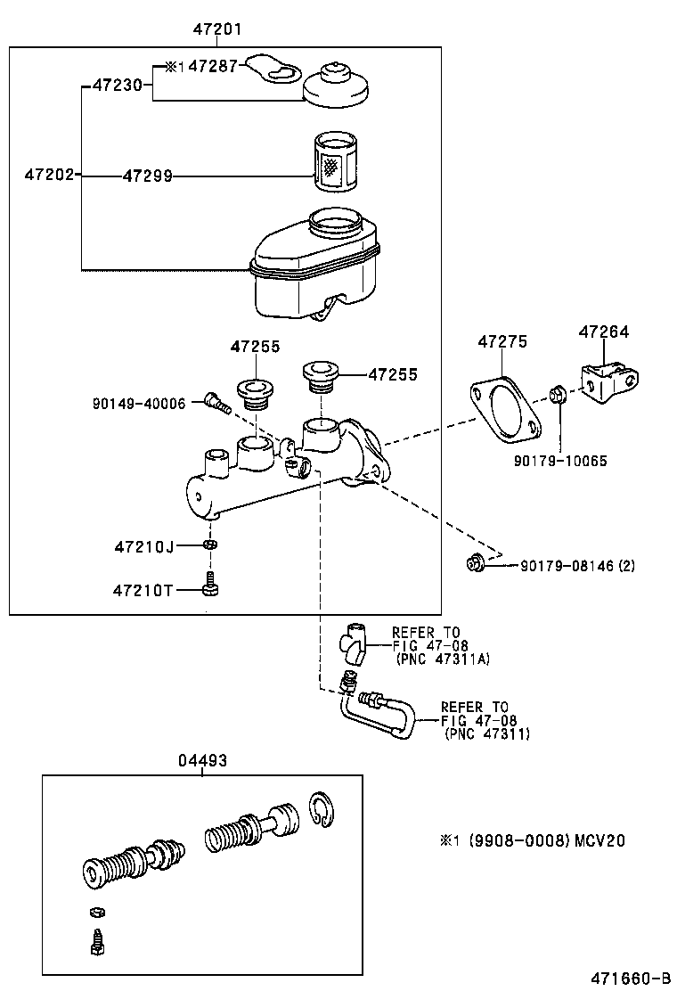 04493-33070 CYLINDER KIT, BRAKE MASTER product image