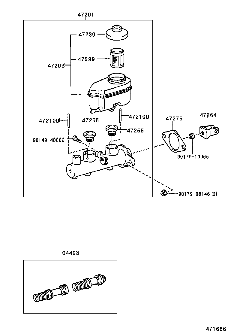 04493-33100 CYLINDER KIT, BRAKE MASTER product image