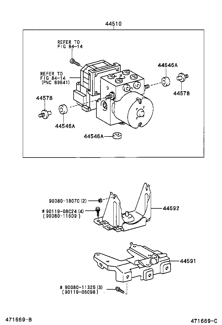 44592-07010 BRACKET, BRAKE ACTUATOR, NO.2 product image
