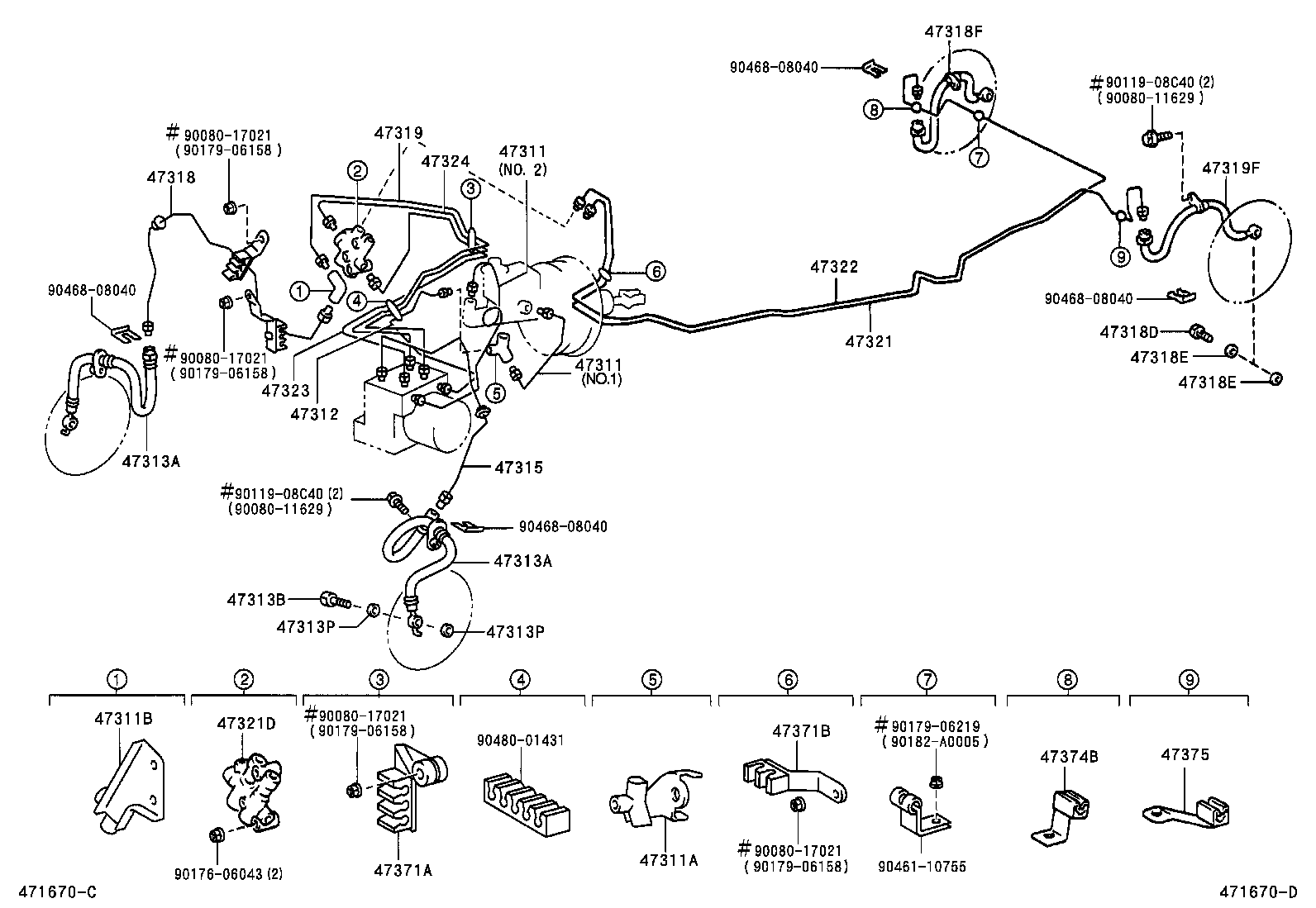 44551-07020 TUBE, BRAKE ACTUATOR, NO.1 product image