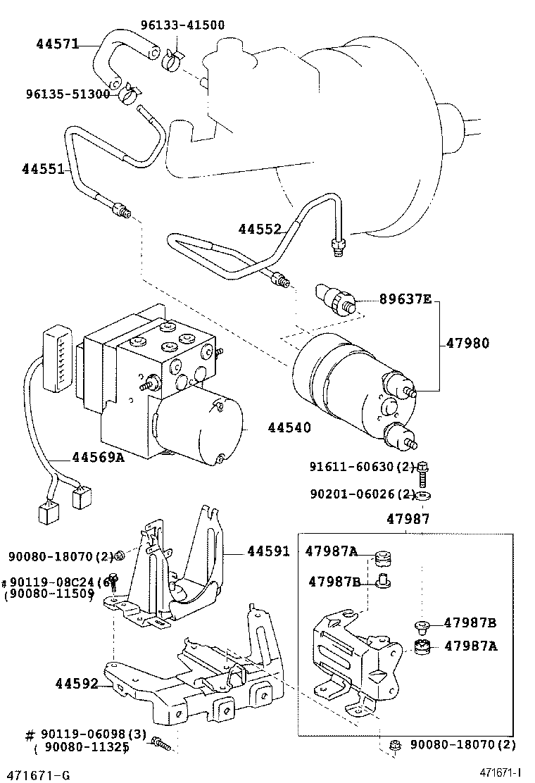 44551-07020 TUBE, BRAKE ACTUATOR, NO.1 product image