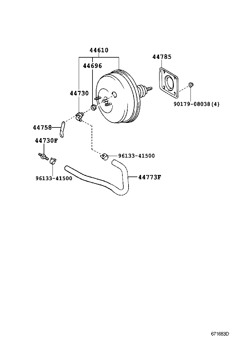 44610-60741 BOOSTER ASSY, BRAKE product image