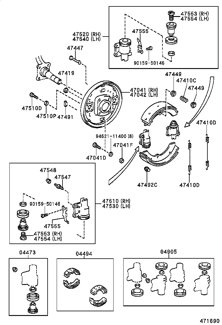 04473-37080 CYLINDER KIT, FRONT WHEEL product image