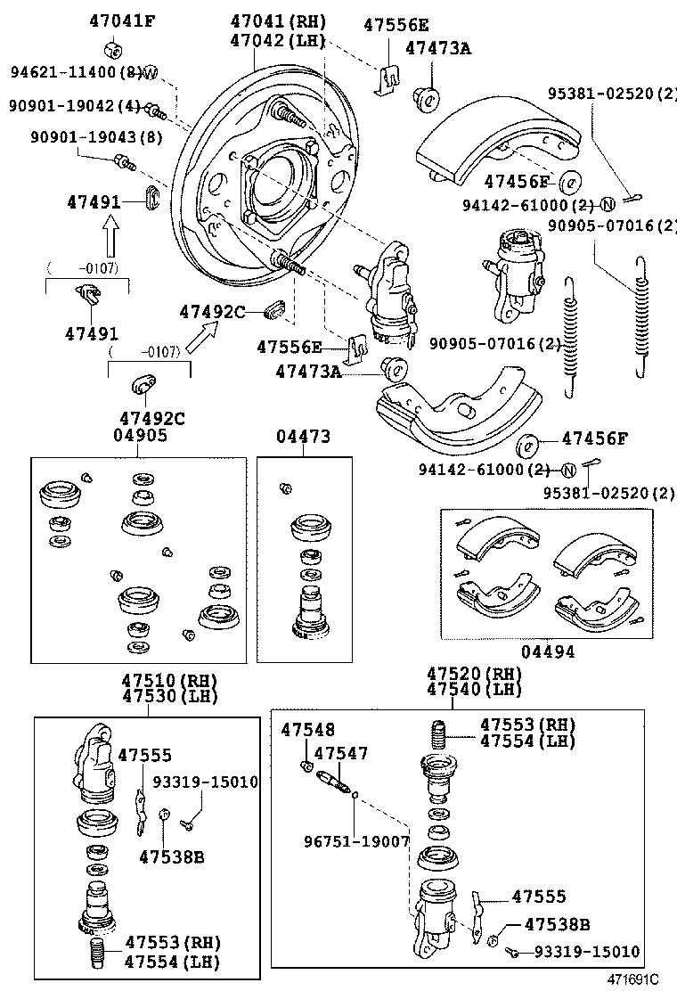 04473-37080 CYLINDER KIT, FRONT WHEEL product image