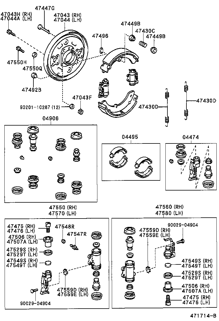 04474-37150 CYLINDER KIT, REAR WHEEL product image