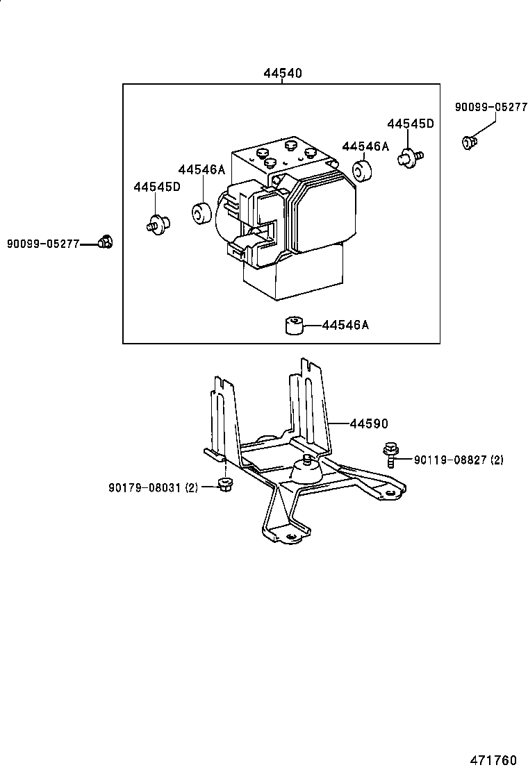 44540-33010 ACTUATOR ASSY, ABS & TRACTION product image