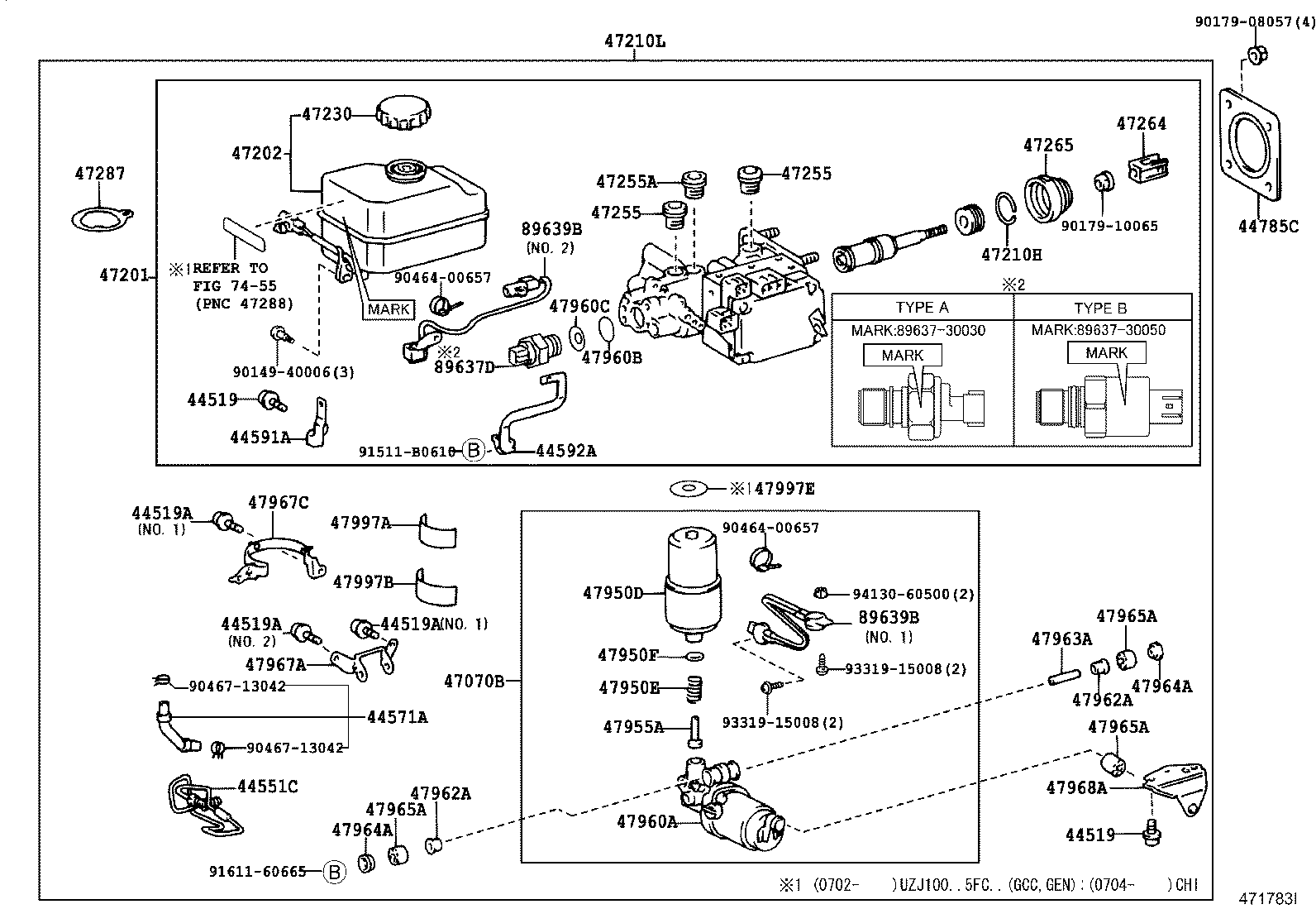 47220-60110 RESERVOIR SUB-ASSY, BRAKE MASTER CYLINDER product image