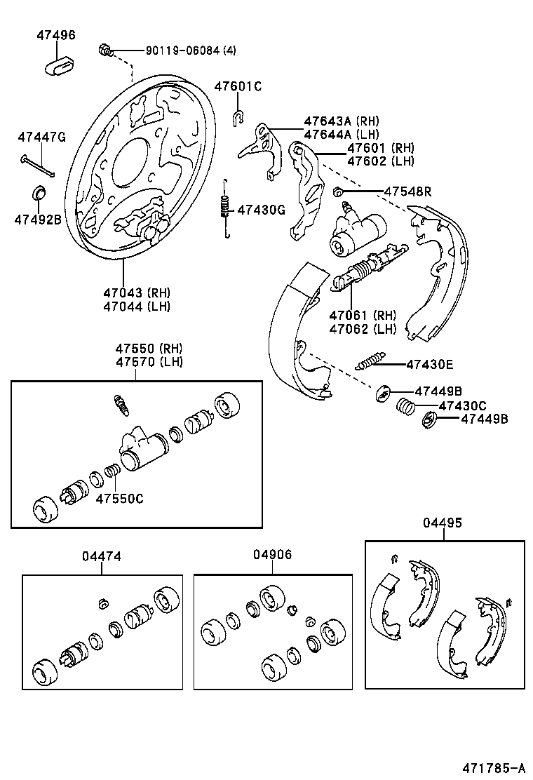 47044-47010 PLATE SUB-ASSY, BRAKE BACKING, REAR LH product image