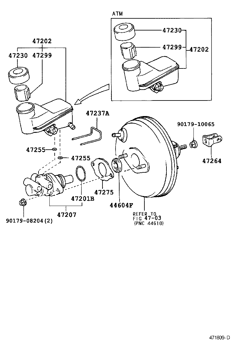 47220-52080 RESERVOIR SUB-ASSY, BRAKE MASTER CYLINDER product image