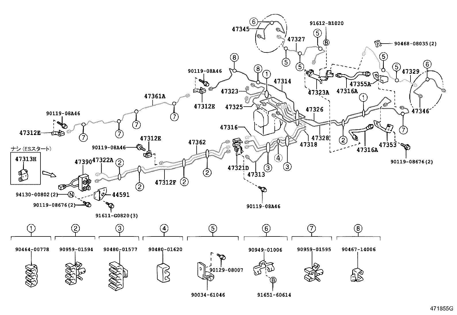 47313-37450 TUBE, FRONT BRAKE, NO.3 product image