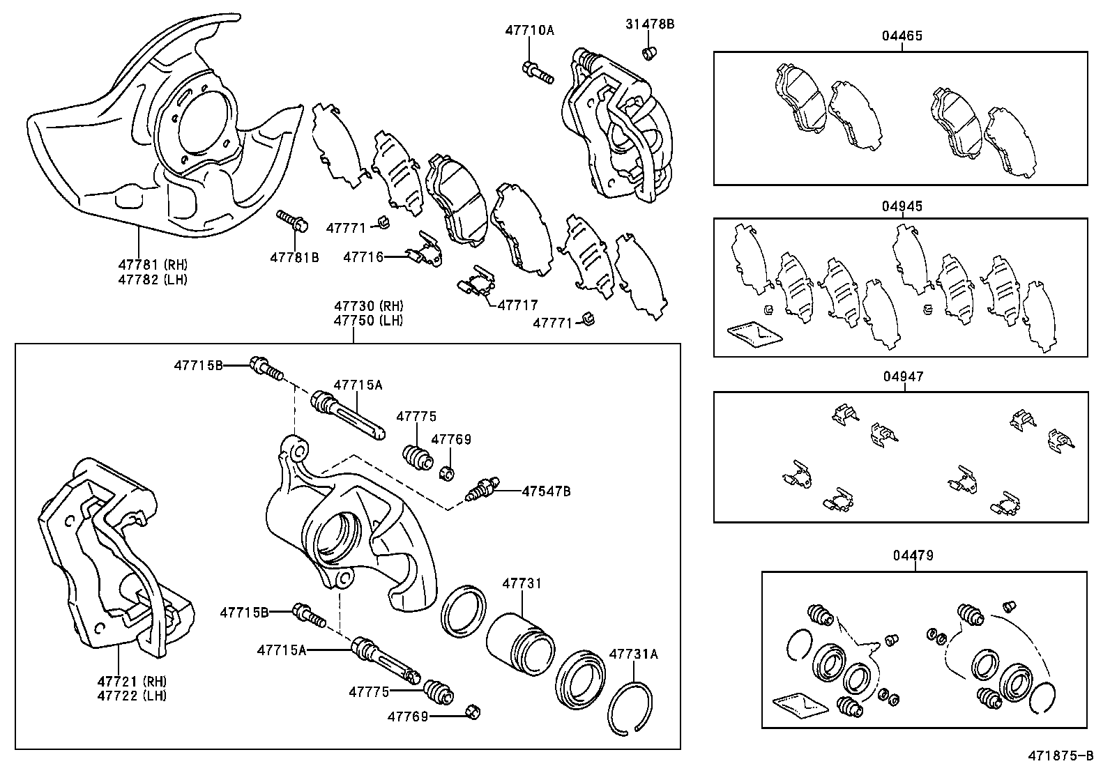 04465-30280 PAD KIT, DISC BRAKE, FRONT product image