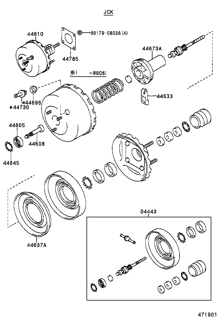 04443-12640 BOOSTER KIT, BRAKE product image