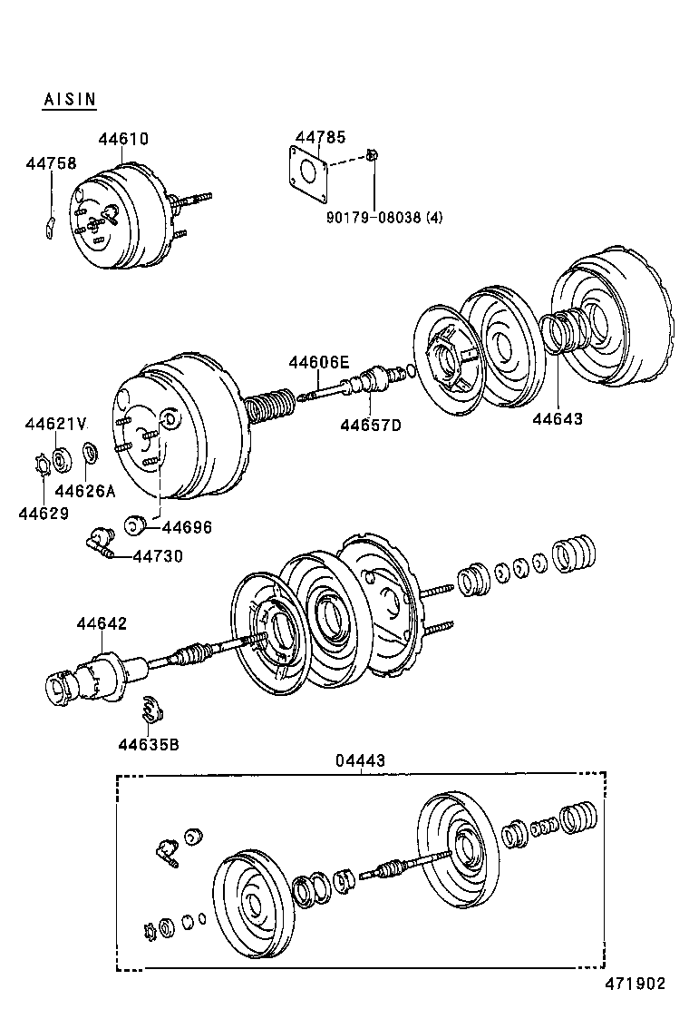 04443-35940 BOOSTER KIT, BRAKE product image