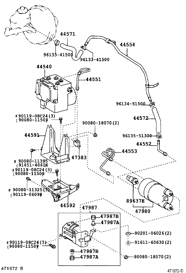 44050-07040 ACTUATOR ASSY, ABS & TRACTION product image