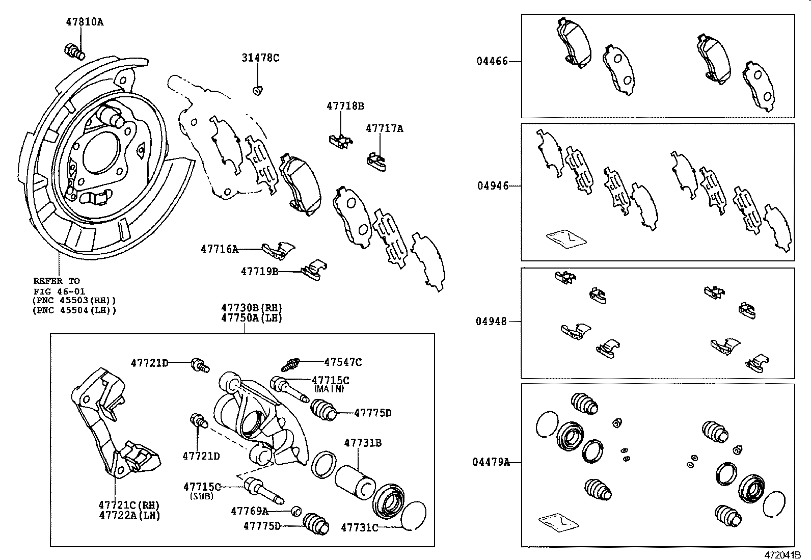 04479-07050 CYLINDER KIT, DISC BRAKE, REAR product image