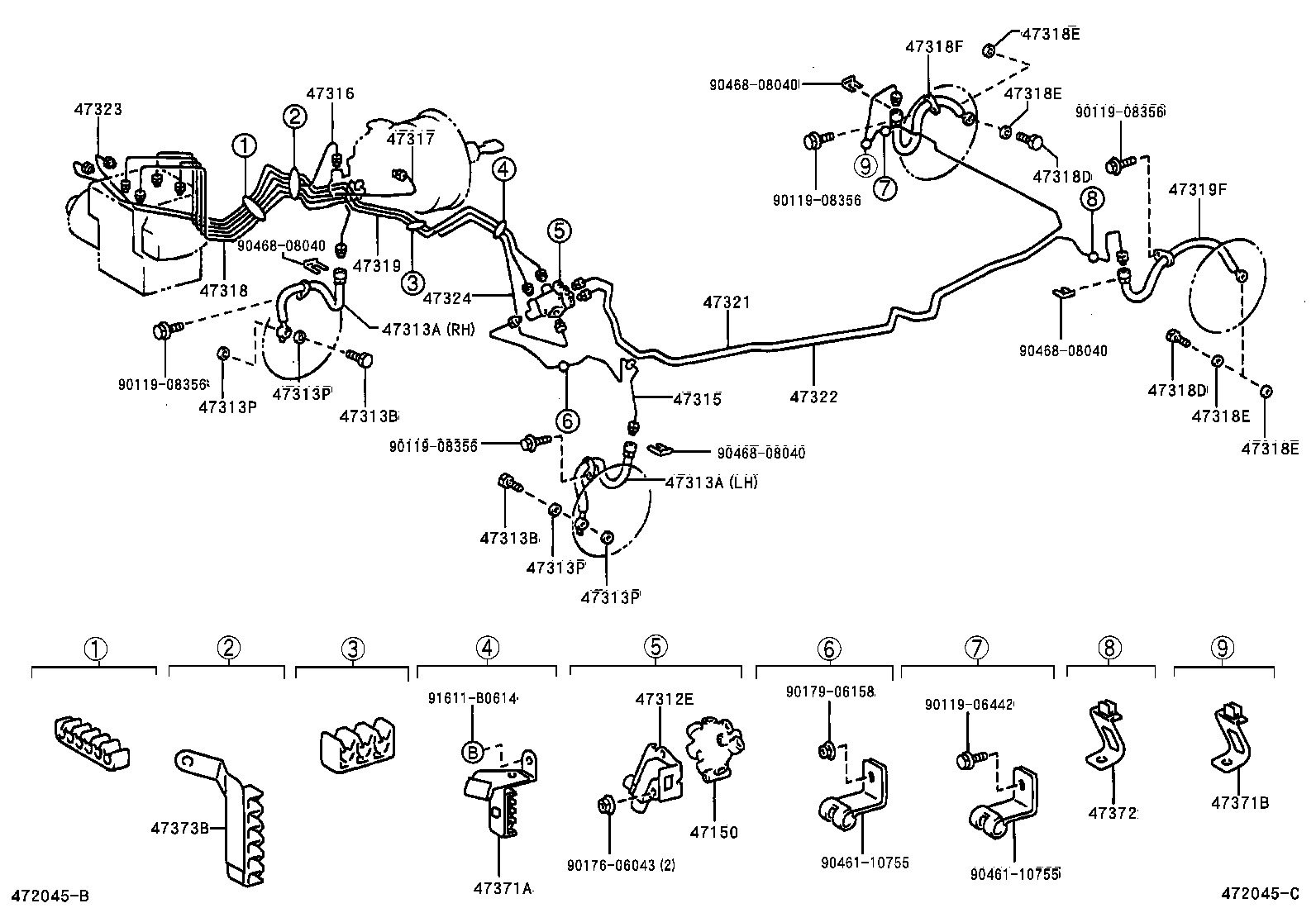 47321-YF020 TUBE, REAR BRAKE, NO.1 product image