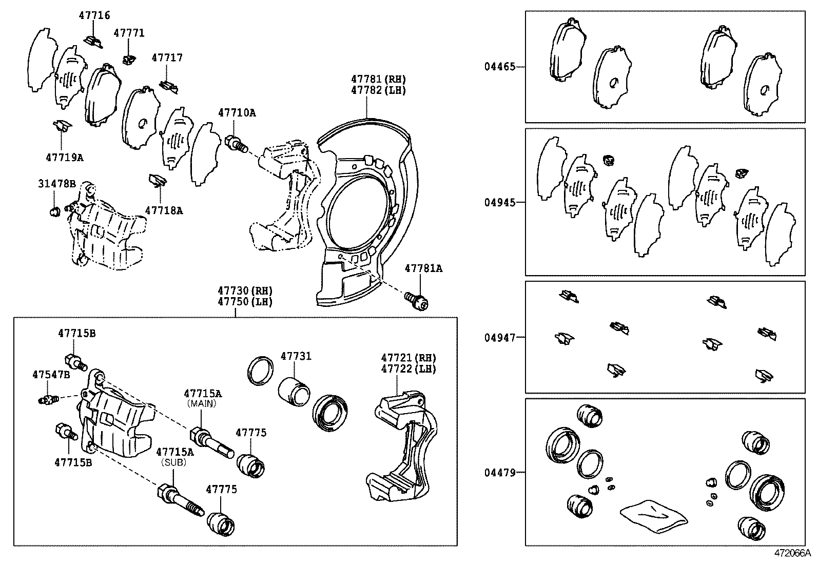 04465-42110 PAD KIT, DISC BRAKE, FRONT product image