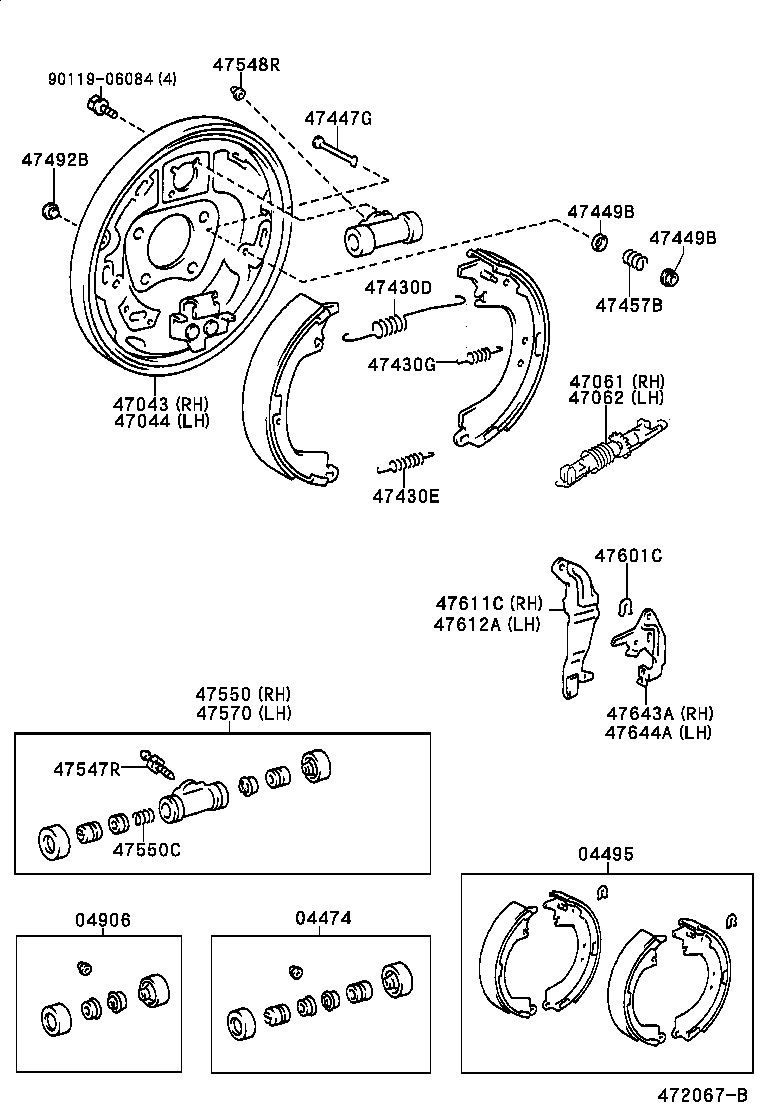 04474-42020 CYLINDER KIT, REAR WHEEL product image