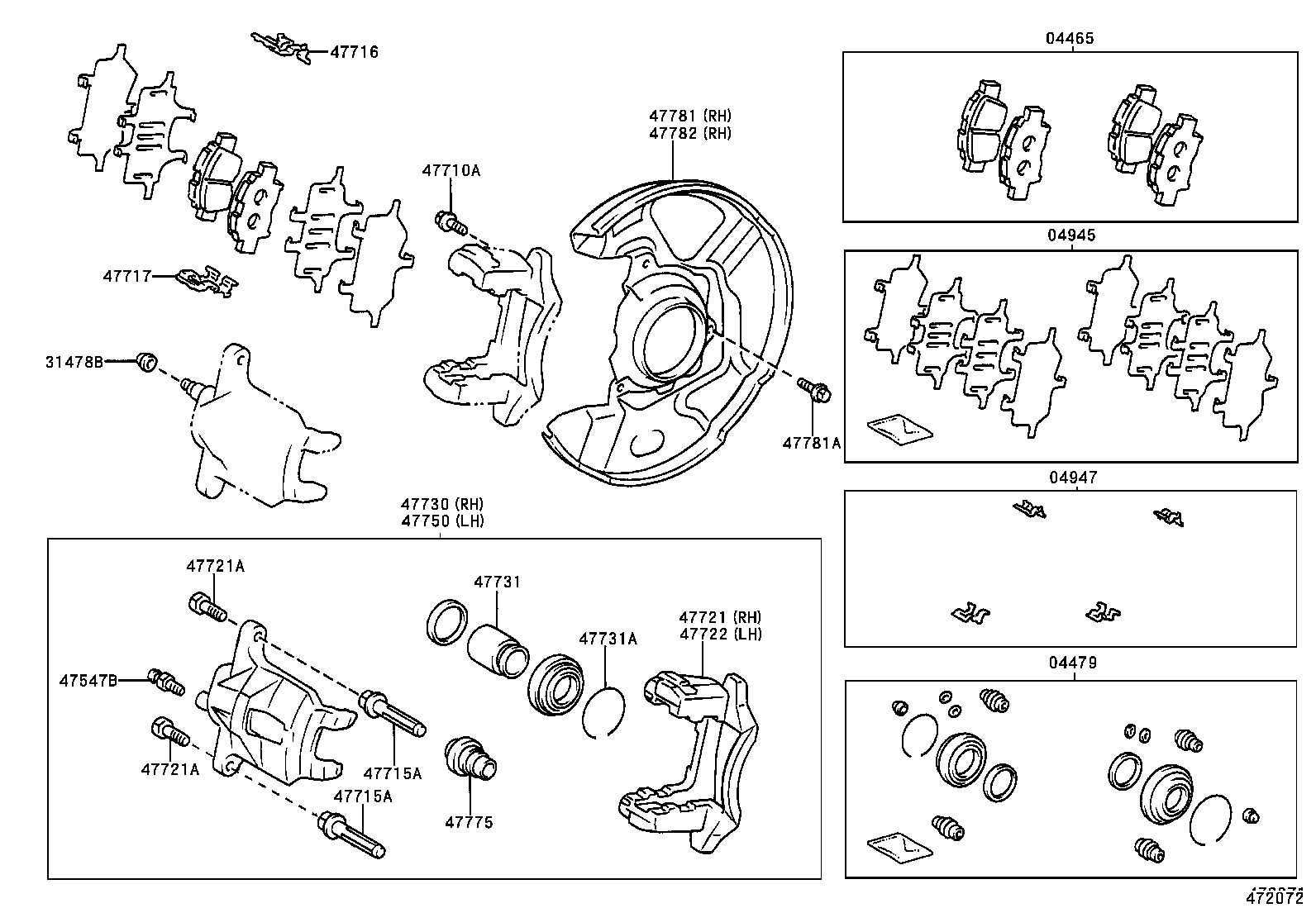 04465-47010 PAD KIT, DISC BRAKE, FRONT product image