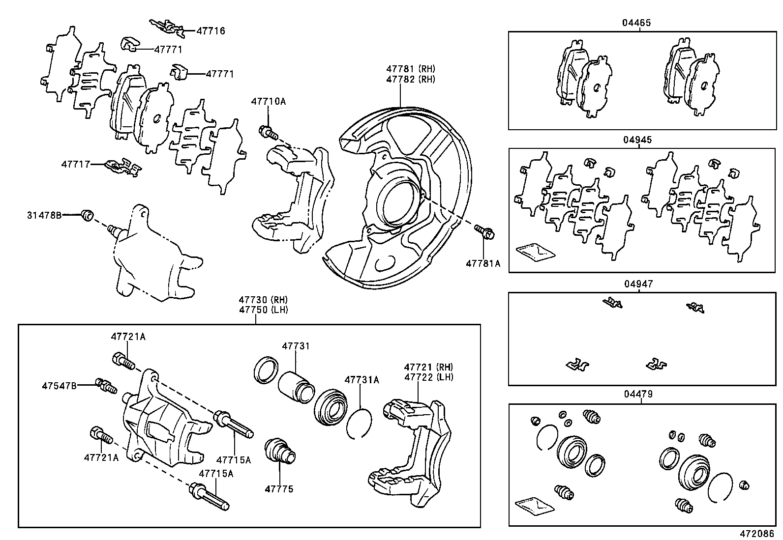 04465-32220 PAD KIT, DISC BRAKE, FRONT product image