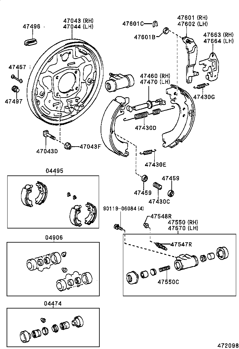 47044-27120 PLATE SUB-ASSY, BRAKE BACKING, REAR LH product image
