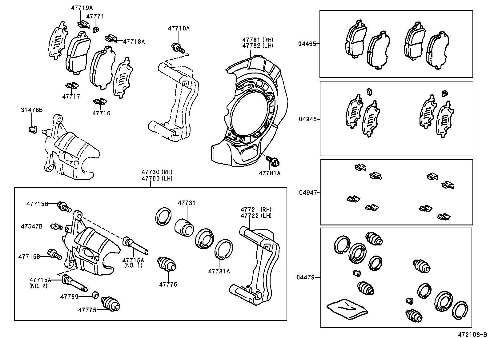 04465-48010 PAD KIT, DISC BRAKE, FRONT product image
