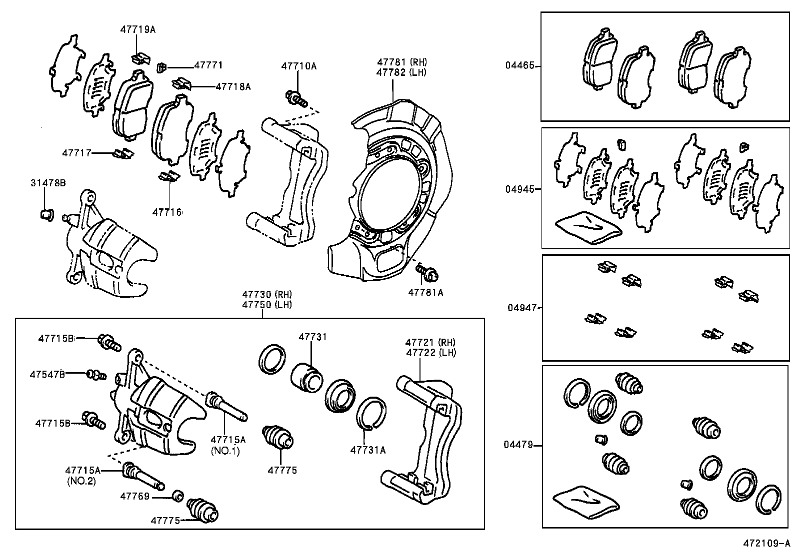 04465-48010 PAD KIT, DISC BRAKE, FRONT product image