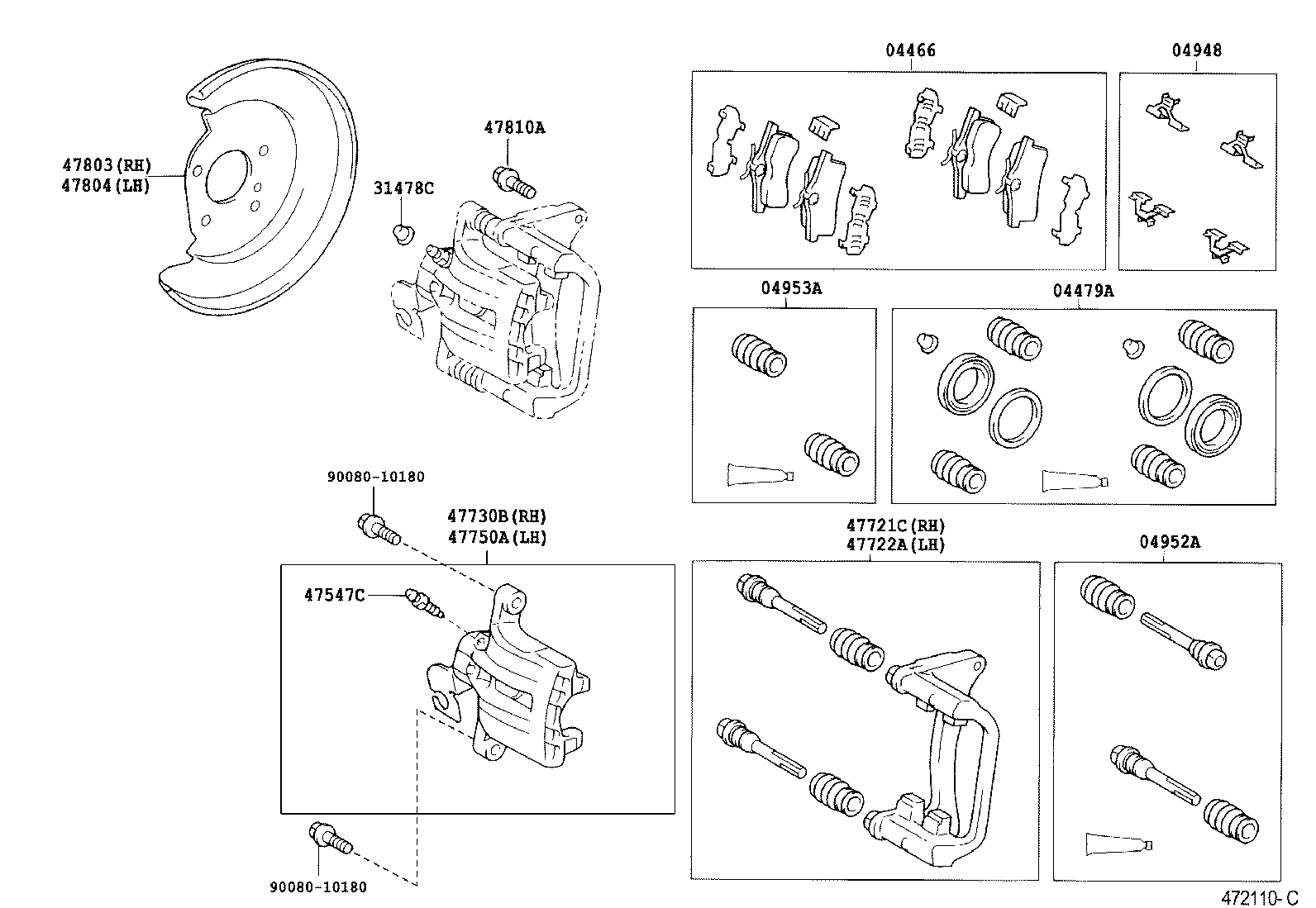 04466-02010 PAD KIT, DISC BRAKE, REAR product image