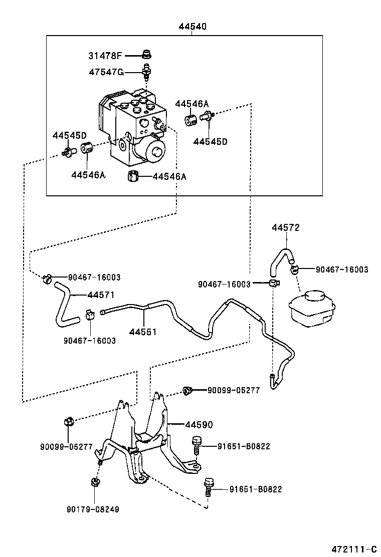 44590-48080 BRACKET ASSY, BRAKE ACTUATOR product image