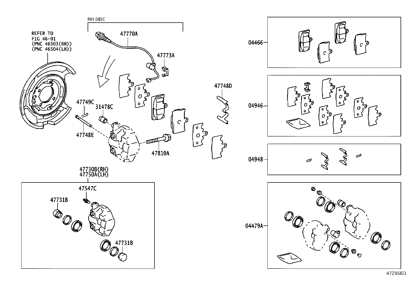 04466-50090 PAD KIT, DISC BRAKE, REAR product image