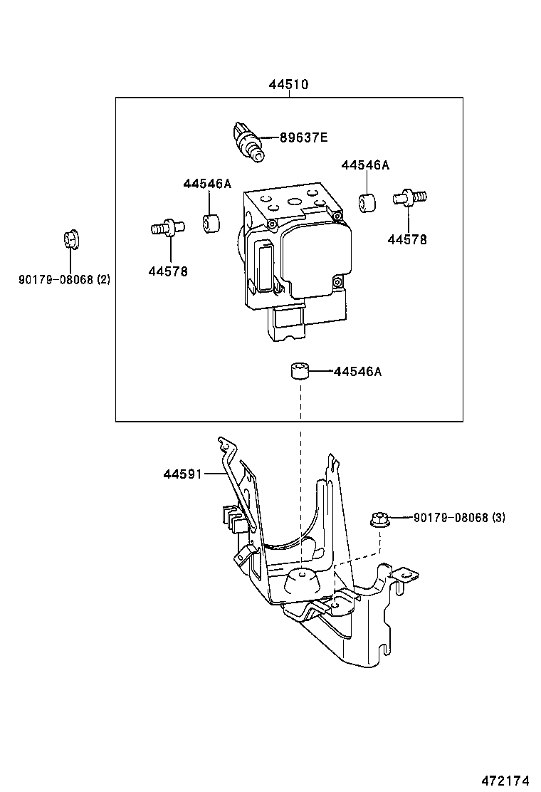 44546-08010 CUSHION, BRAKE ACTUATOR BOLT product image