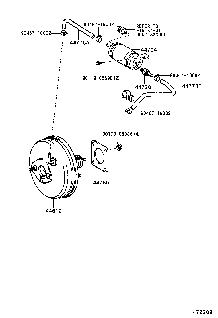 44610-02090 BOOSTER ASSY, BRAKE product image