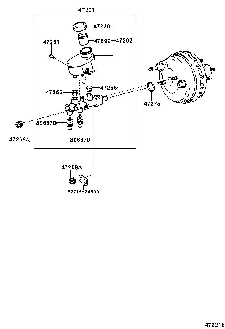 47231-0C010 BOLT, BRAKE MASTER CYLINDER RESERVOIR SET product image