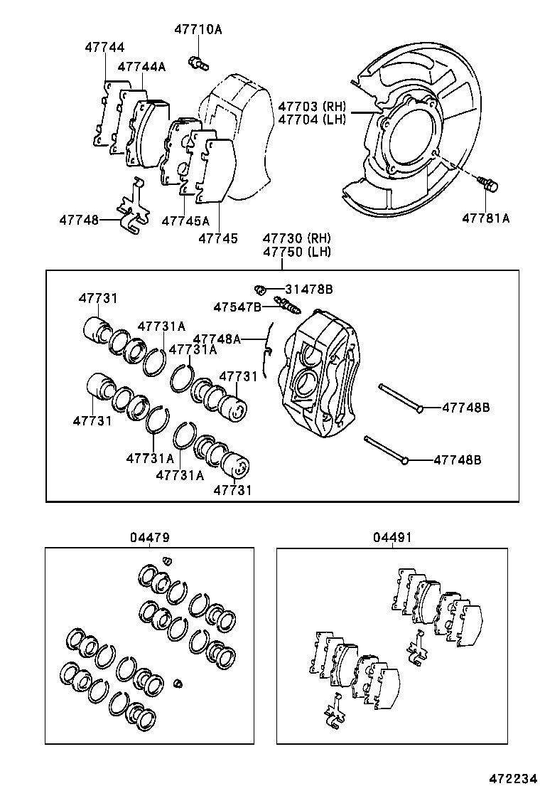 04465-04010 PAD KIT, DISC BRAKE, FRONT product image