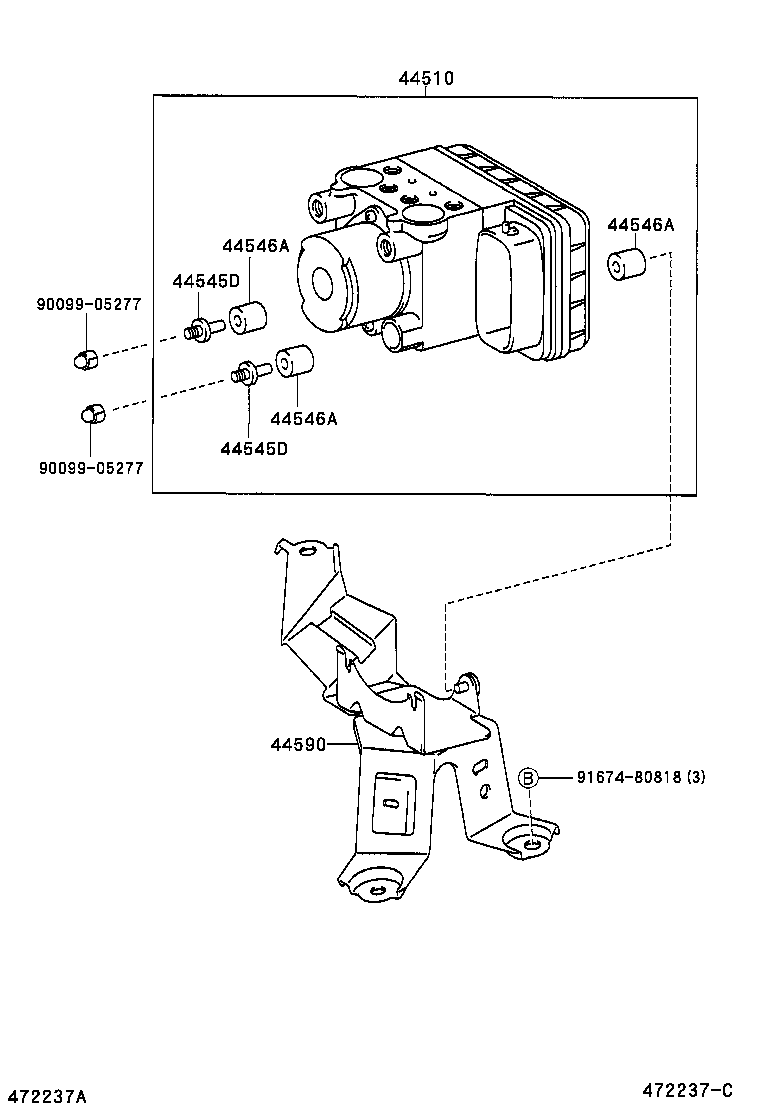 44590-28130 BRACKET ASSY, BRAKE ACTUATOR product image
