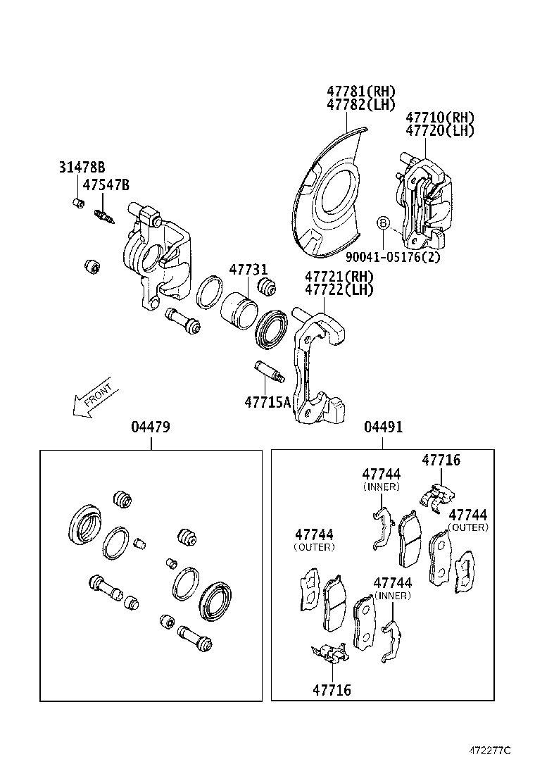 47721-97501 MOUNTING, FRONT DISC BRAKE CYLINDER, RH product image
