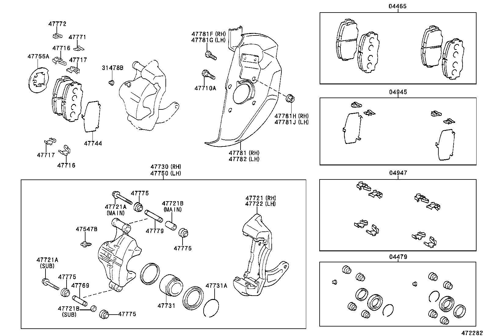 04465-25080 PAD KIT, DISC BRAKE, FRONT product image